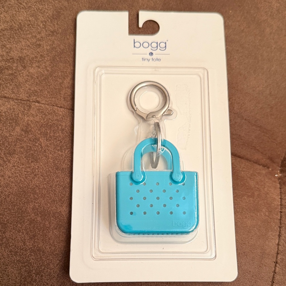 BOGG BAG Tiny Tote Keychain in Bright Turquoise Blue